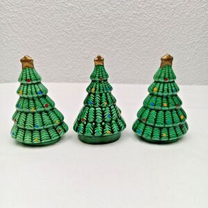 Vintage Ron Gordon Designs Christmas Tree Bell/Salt & Pepper 3-Piece 1984 Flaws
